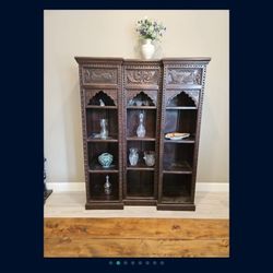 World Market Peacock Carved Hardwood Bookcase