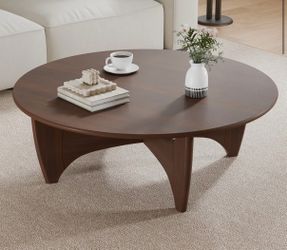 Brand new Ivy Bronx 38" Round Wood Coffee Table with Batman Crossed Legs
