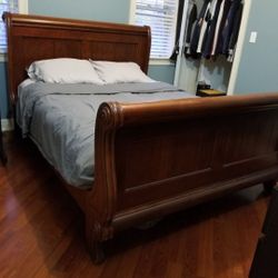 Mahogany Sleigh Bed Solid Wood Queen 