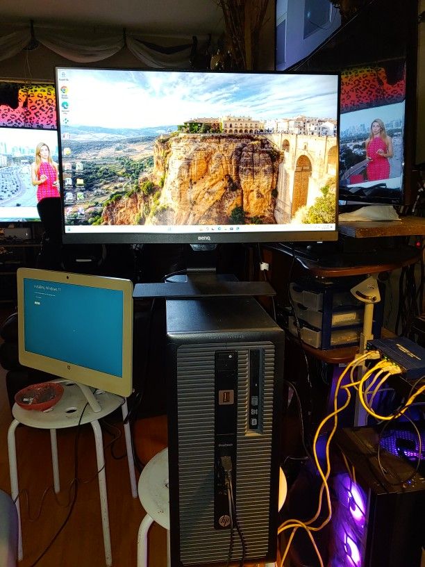 Hp Prodesk 600 G1,Intel Core 5, 3.20Ghz, 16Gb Of Ram, 500Gb HD, Windows 11,Office, Kodi, 23 Inch BenQ Led Fast Desktop