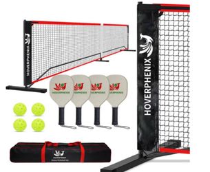 Portable Pickleball Net Set – 22FT Regulation Size + 4 Paddles & Balls