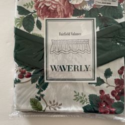 Waverly Pleasant Valley Fabric Rod Pocket Valances & Matching Fabric.