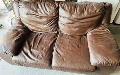 Genuine Leather Loveseat Couch