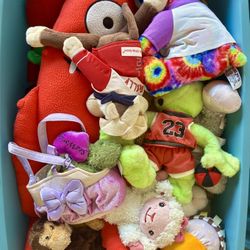 Large Bin of Plush Toys and Stuffed Animals