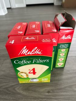 Melitta #4 cone coffee filters, natural brown.