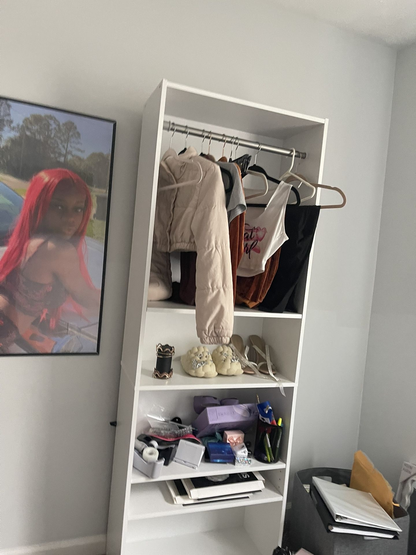 2 White Walmart Book Shelves