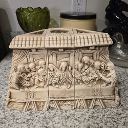 Vintage Last Supper Candle Sculpture 3pc Reversible 