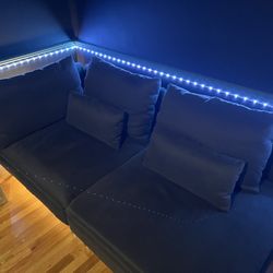 Sofa/Couch/Sectional Couch, with open end/dark gray