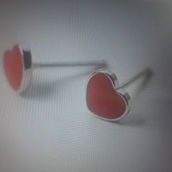 S925 Sterling Silver Heart- Shaped Stud Earrings