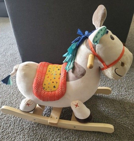 B. toys- Rodeo Rocker - Spotty- Large Plush Ride On- Comfy Seat & Hardwood Rockers