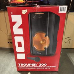 ION TROUPER™ 300 Battery-Powered PA Speaker System – Bluetooth | Multi-Channel Mixer | LED Party Lights