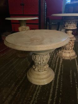 Small marble tables