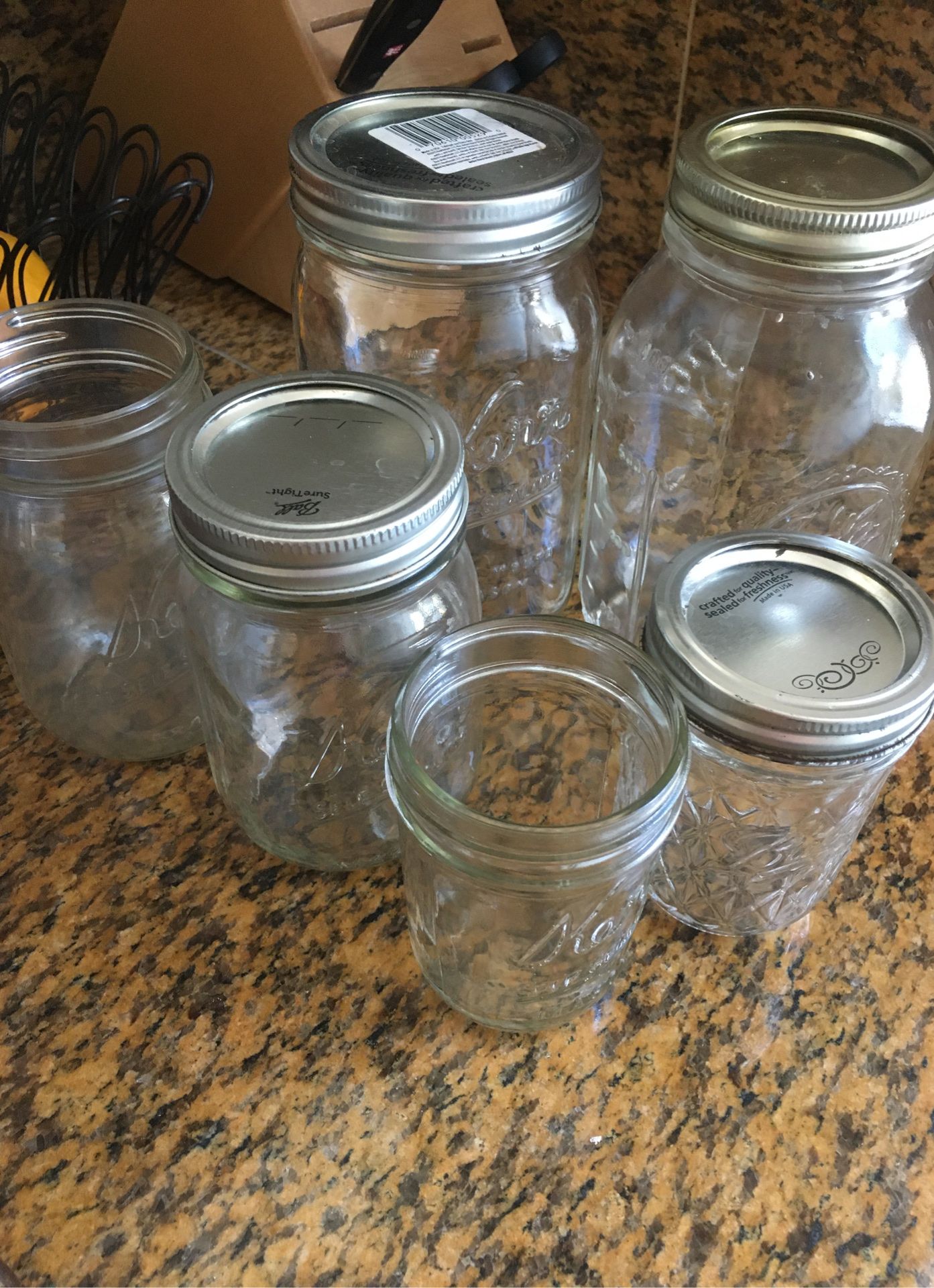 6 Mason jars