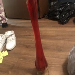 Red Retro Art Deco Vase 