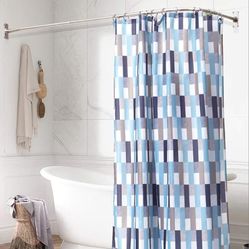 PrettyHome L Shaped Curtain Rod 28x68 Bathroom Tub Corner Shower Brushed Nickel