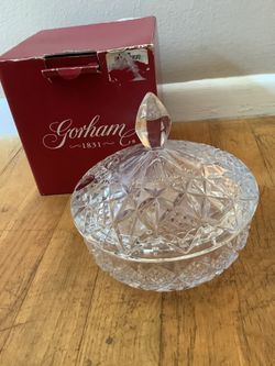 NIB Gorham Covington Crystal Covered Candy Dish