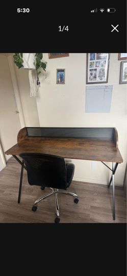 Wood desk with chair