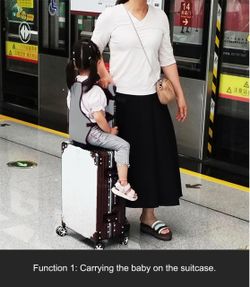 Brand New saicheek Toddler Travel Suitcase Seat with Anti-Slip Rope,Ride on luggage for Kids, Size L x W × H: 5.6" L x 7.9" W × 13.8" H