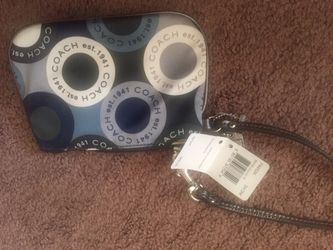 Wristlets purse dark blue fabric