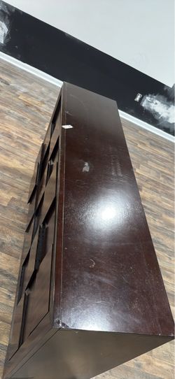 Dark Brown Wood Dresser with Drawers