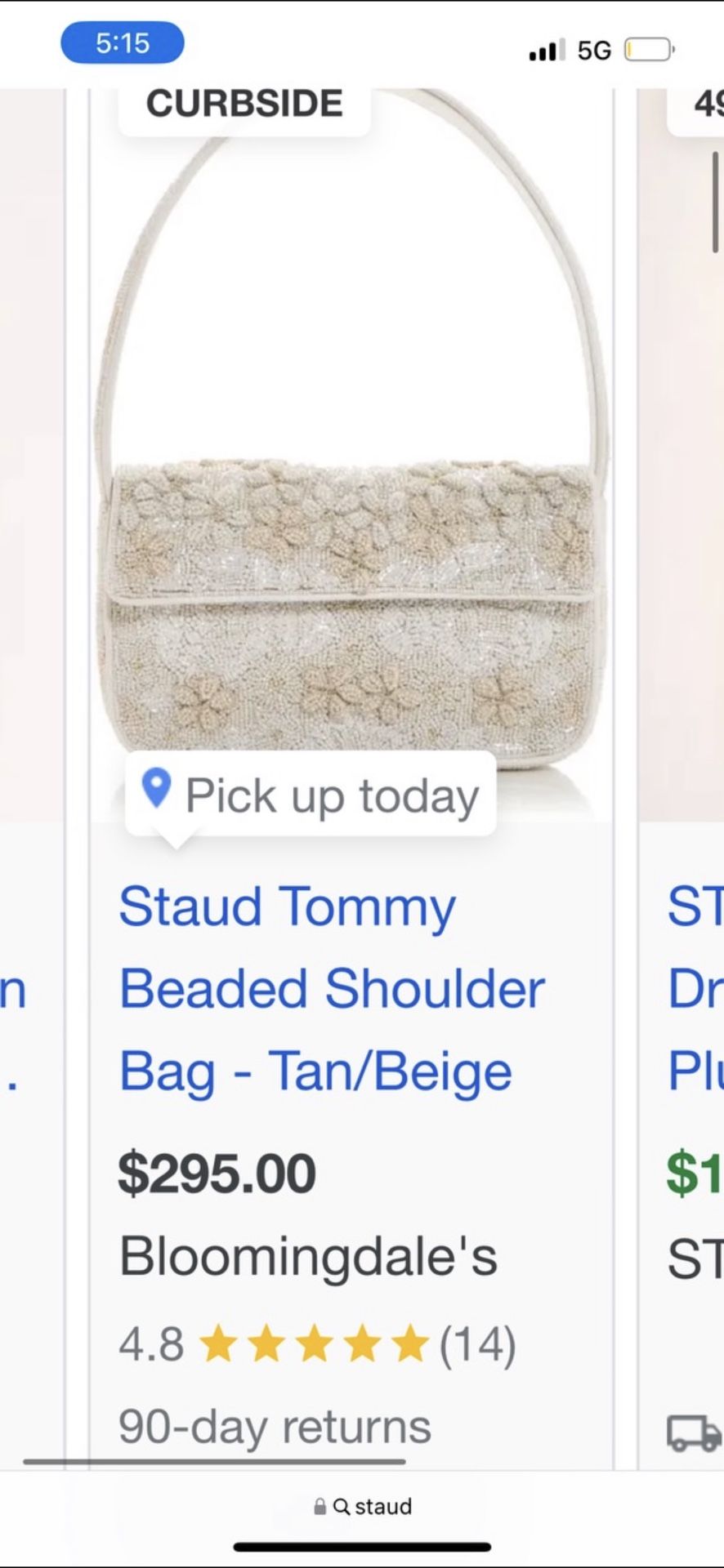 Staud Tommy Beaded Shoulder Bag 