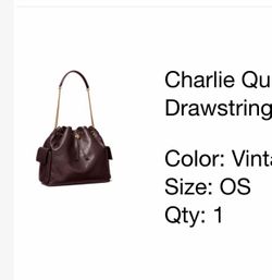 NWT! Charlie drawstring Tory Burch - Vintage Bordeaux