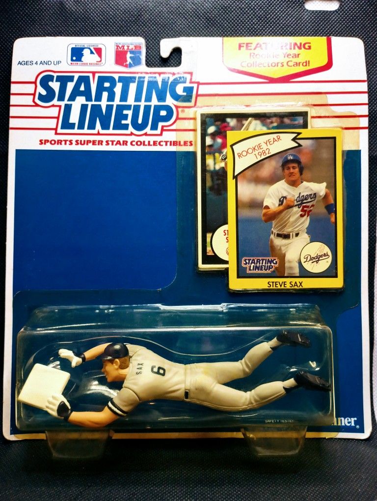 Steve Sax 1990 Starting Lineup W/SLU Rookie Card