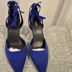 Blue Suade Shoes Sz 8.5