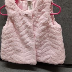 little me baby girl pink fur vest
