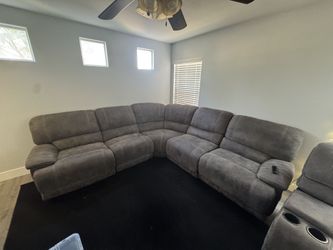 Sectional Gray Couch Reclines
