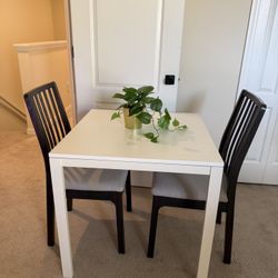 IKEA Dining Table And Solid Wood Chairs