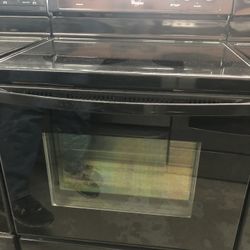 5 Burner Black Glass Top Stove With Convection 