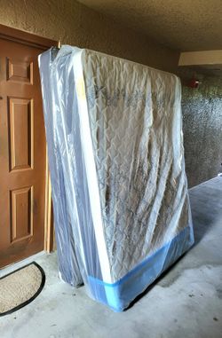 NEW QUEEN PILLOW TOP MATTRESS AND BOX SPRING -- Also Available In All Sizes.