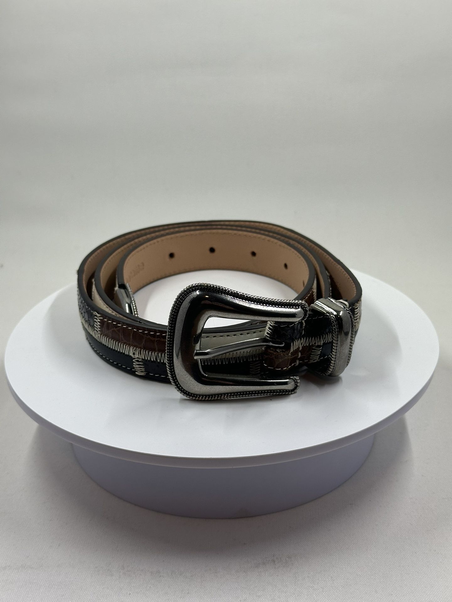 Supreme Patchwork Belt Brown Size L/XL