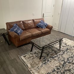 Leather Pull Out Queen Bed 