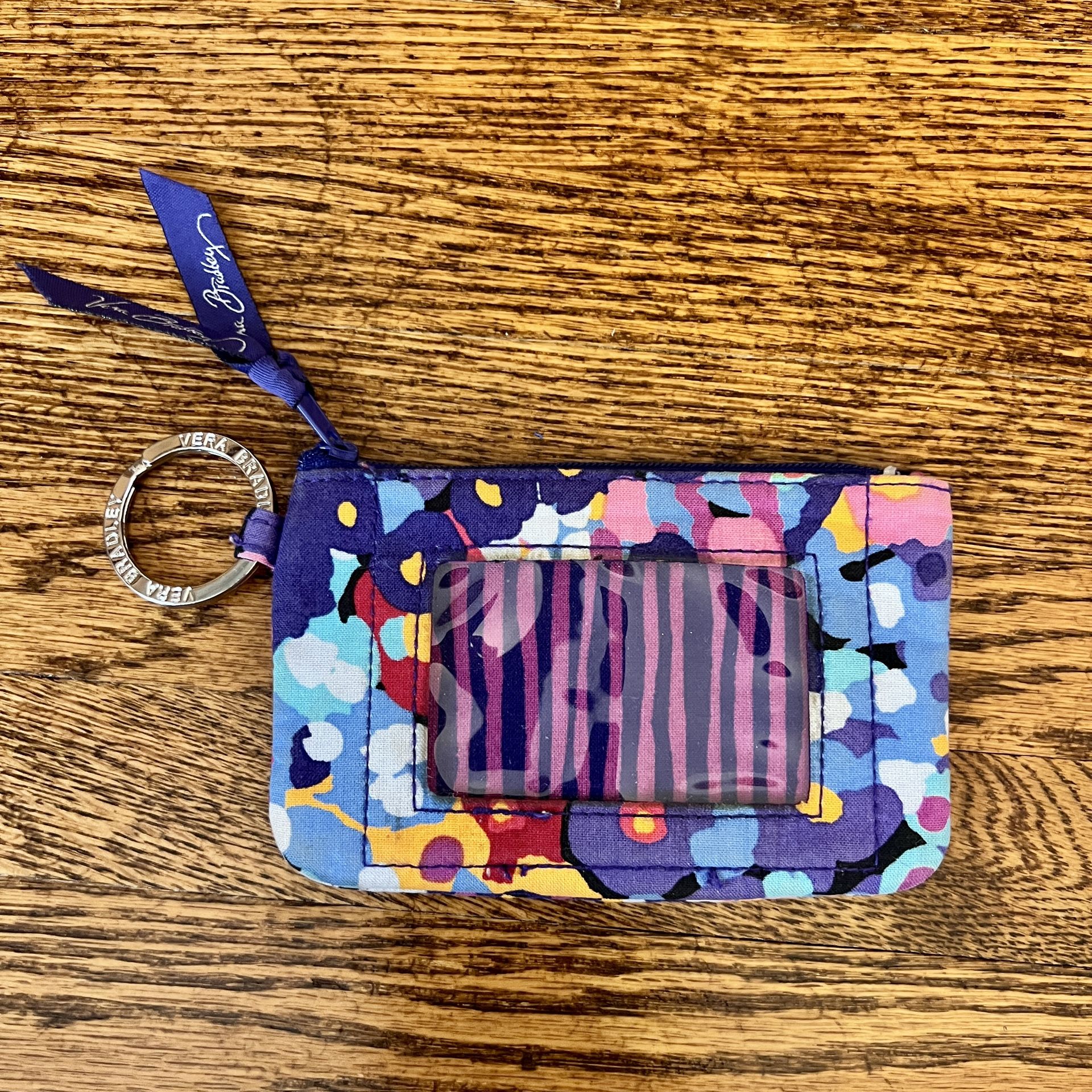 Vera Bradley Impressionista ID card/coin purse zipper bag with keychain