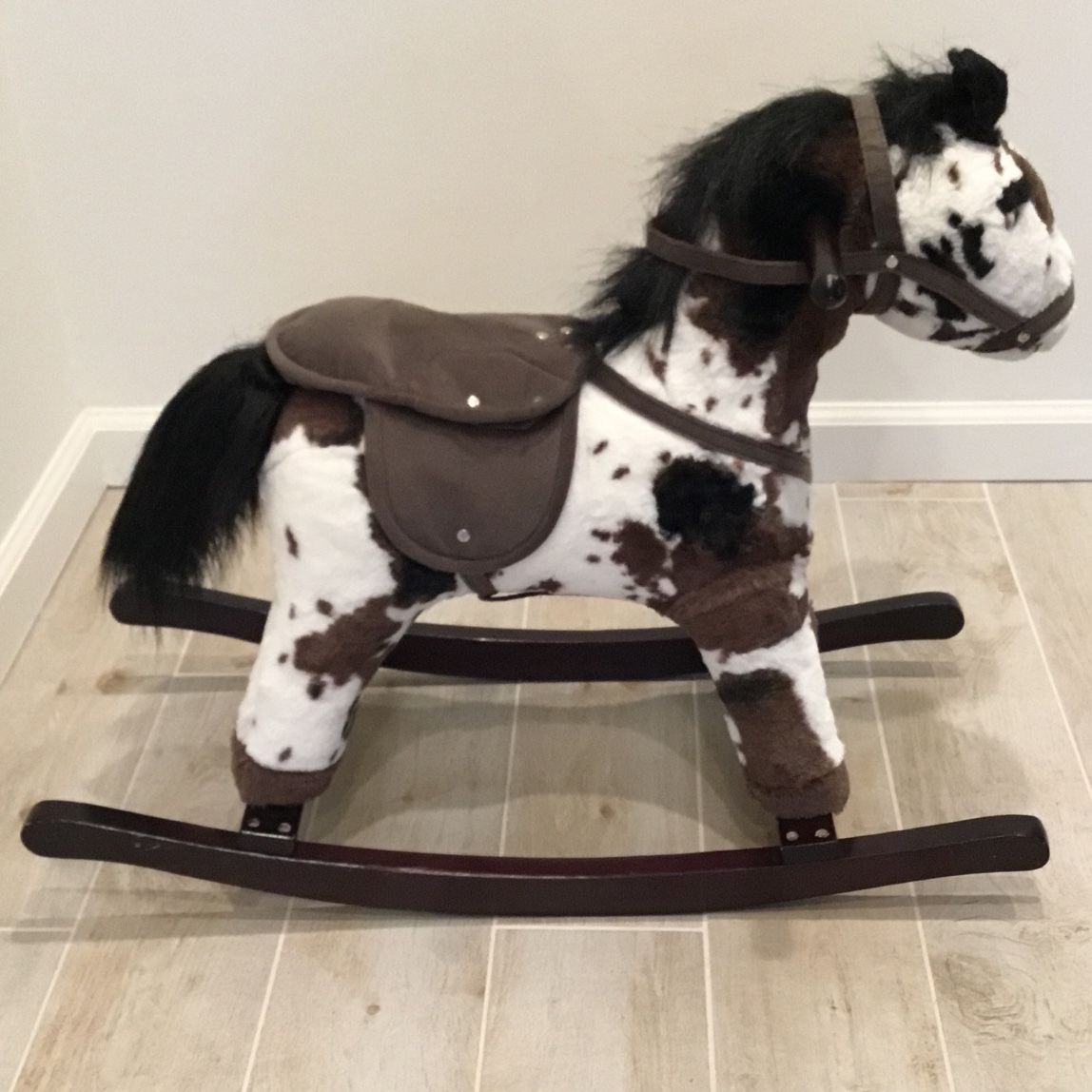 Kids Plush Toy Rocking Horse With Realistic Sounds