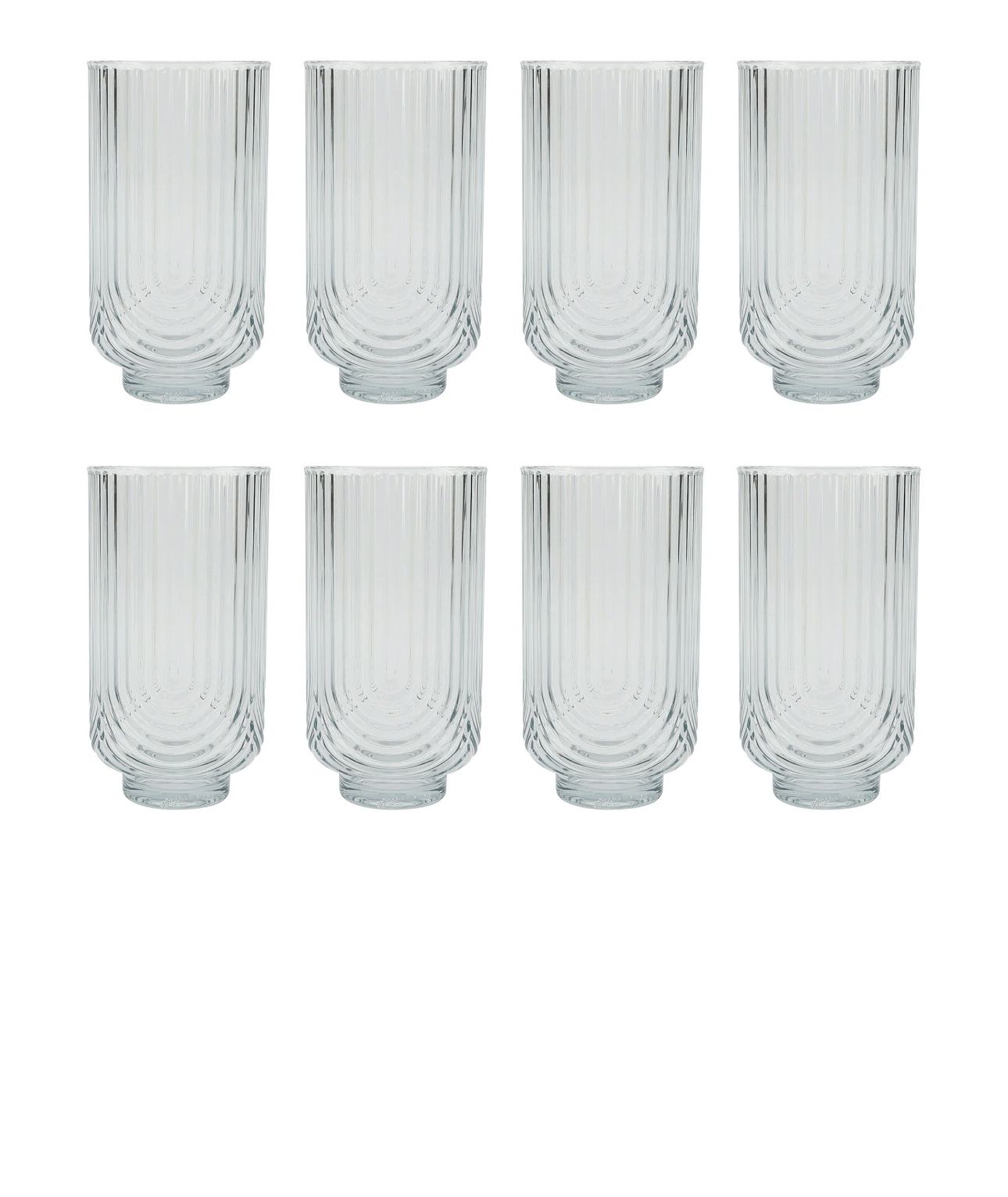 Better Homes & Garden 8-Pack Tritan 21-Ounce Ribbed Arch Tumbler Set, Teal