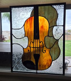 Violin Stained Glass Art 14x18