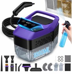 Steam Cleaner for Home, Handheld Steamer for Cleaning Grout Grease Car Detailing Temp Display 6-level Adjust 10s Heat-up 19 Accessories Portable Couch