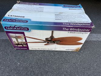 Fanimation Windpointe 5-Blade Tropical Ceiling Fan – Beautiful Palm Leaf Design 