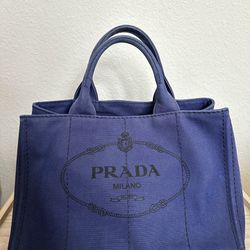 Prada Cloth handbag Good condition Blue, Cloth
