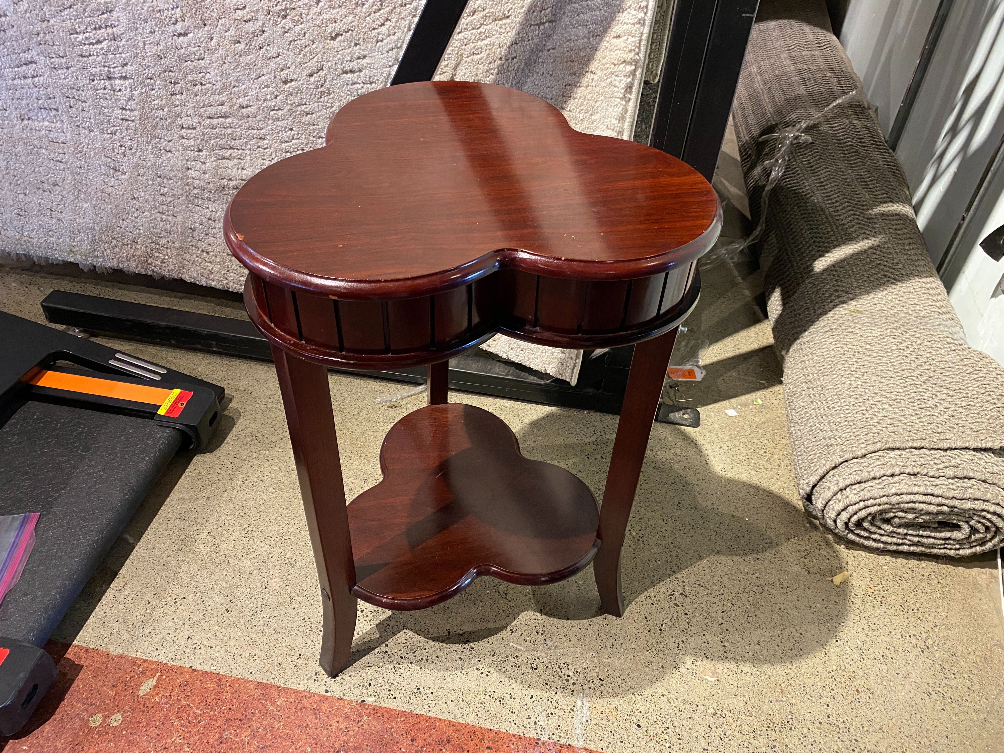 Clover Shaped Wooden End Table