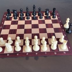 Wood Grain Rubber Mousepad Chess Board Brand New 