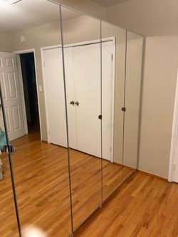 3 IKEA PAX Wardrobe with Mirrored Doors