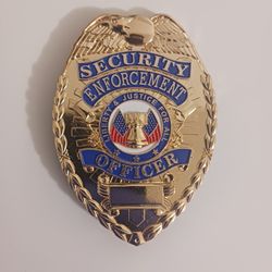 New Security Officer Gold-Tone Badge – Pin Back