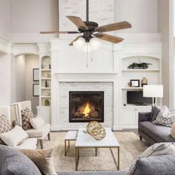 New in store Altura 56 in. Indoor Oil-Rubbed Bronze Ceiling Fan with Downrod, Remote and Reversible