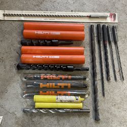 Combination Of 12) HILTI Drill Bits New And Used