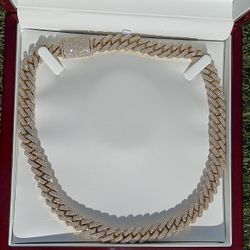 Yellow Gold Miami Cuban Link Chain w/ Diamonds