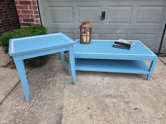 Coffee table with matching end table.